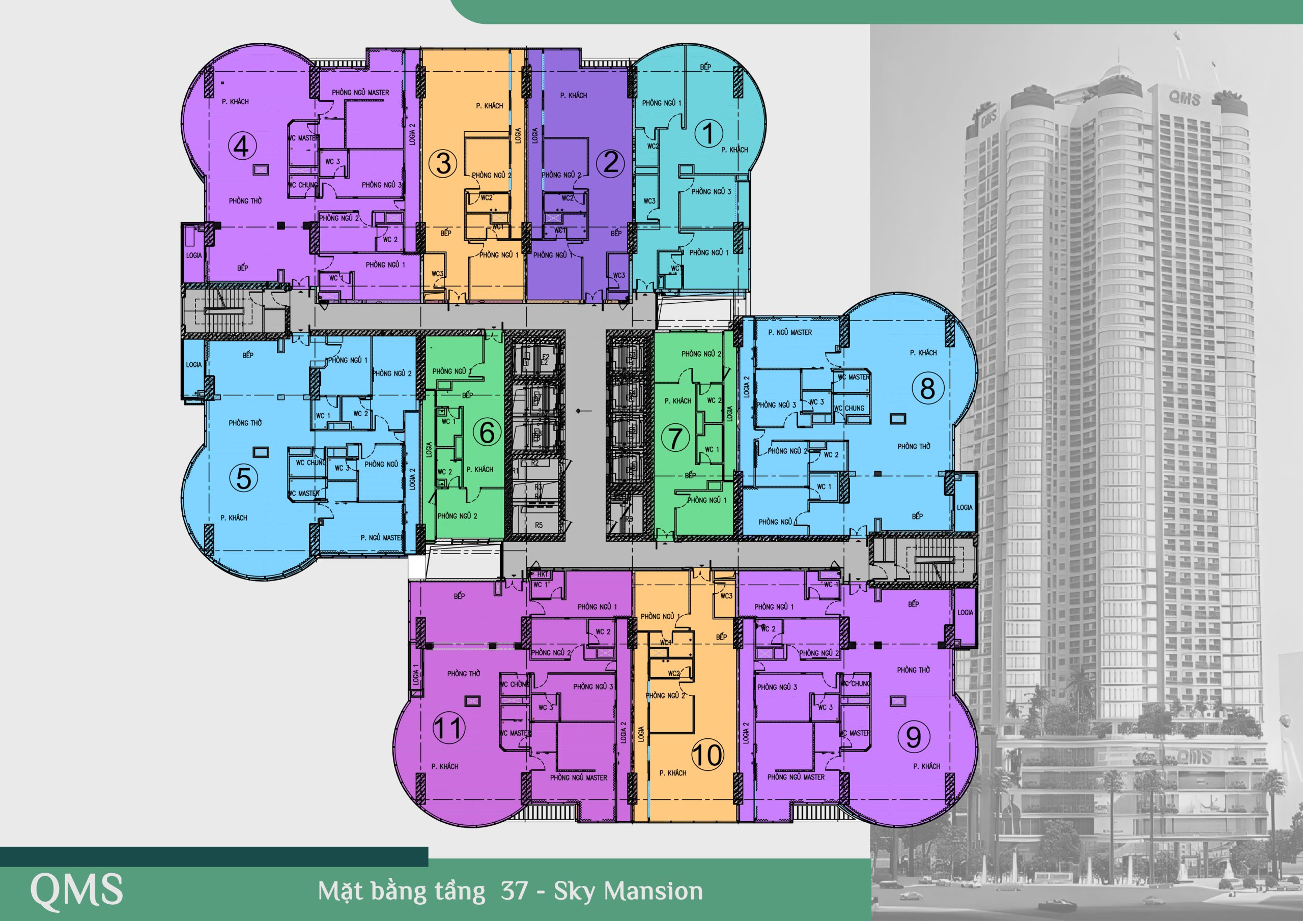 Mặt bằng tầng 37 QMS Top Tower Tố Hữu